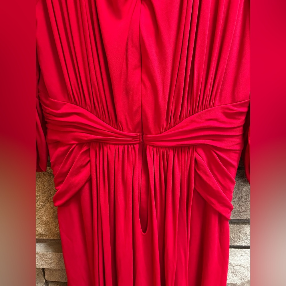 Badgley Mischka Layla Gown Formal Dress Red Maxi size 14 - Picture 8 of 15
